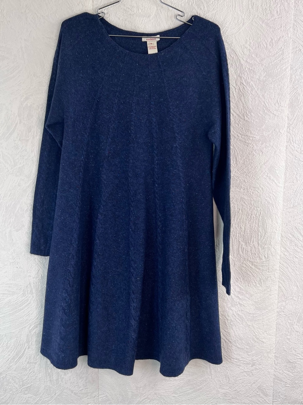 Sundance Navy Speckled Merino Wool Sweater Dress Size Medium